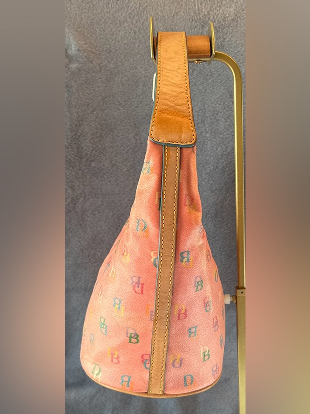 Y2K Dooney & Bourke Rainbow Monogram Hobo Shoulder Bag - Picture 4 of 15